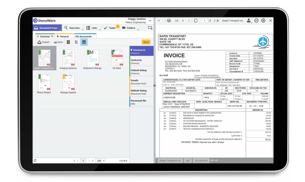 DocuWare platform interface