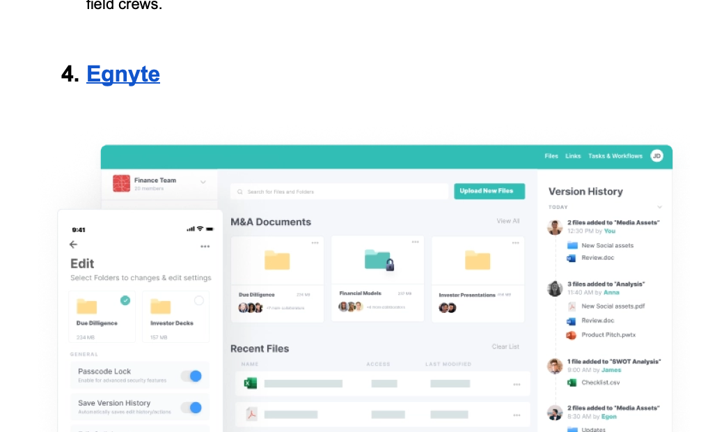 Egnyte for AEC platform